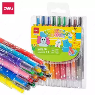 "Deli" rangli pastelli bo‘yoqlar to‘plami, 18 dona