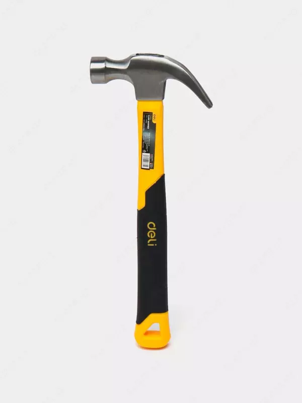 Молоток (гвоздодер) "Deli Tools" 330 мм., фиберглассовая рукоятка, углеродистая сталь (Арт. - EDL5002)