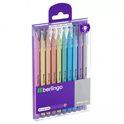 Jel qalamlar to'plami "Berlingo" Brilliant Glitter 10 dona/10 rang, 1,0 mm (Art.- CNg_50510)