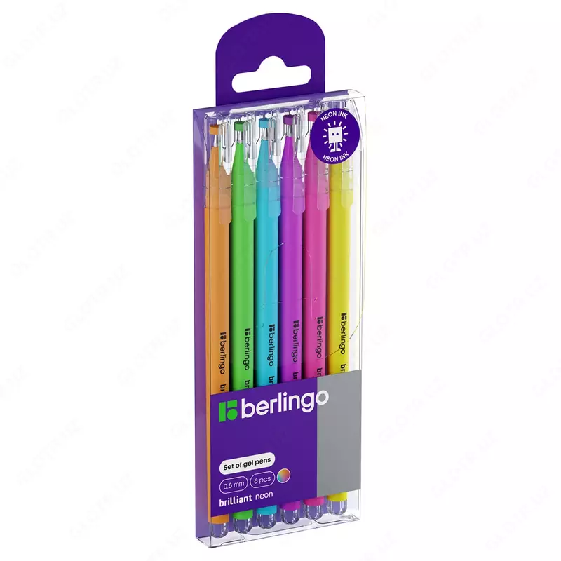 Jel ruchkalar to'plami "Berlingo" Brilliant Neon, 6 dona/6 rang, 0,8 mm (Art. - CNg_30306) Rang. turli xil