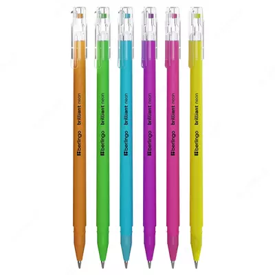 Jel ruchkalar to'plami "Berlingo" Brilliant Neon, 6 dona/6 rang, 0,8 mm (Art. - CNg_30306) Rang. turli xil