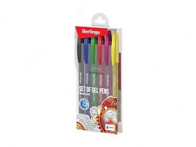 Набор гелевых ручек "Berlingo" Triangle Gel, 6 шт./6 цв., 0.5 мм (Арт.- CNg_20206) Цв. ассорти