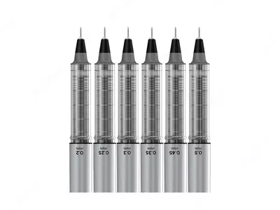 Набор капиллярных ручек "Berlingo" Precision, 6 шт, 0,2/0,25/0,3/0,35/0,45/0,5 мм (Арт.- CK_50260) Черный