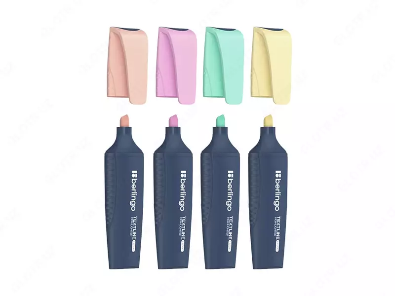 Набор текстовыделителей "Berlingo" Textline HP200, 4 цв., 1-5 мм., ПВХ уп. (Арт.- T5020) Цв. пастель