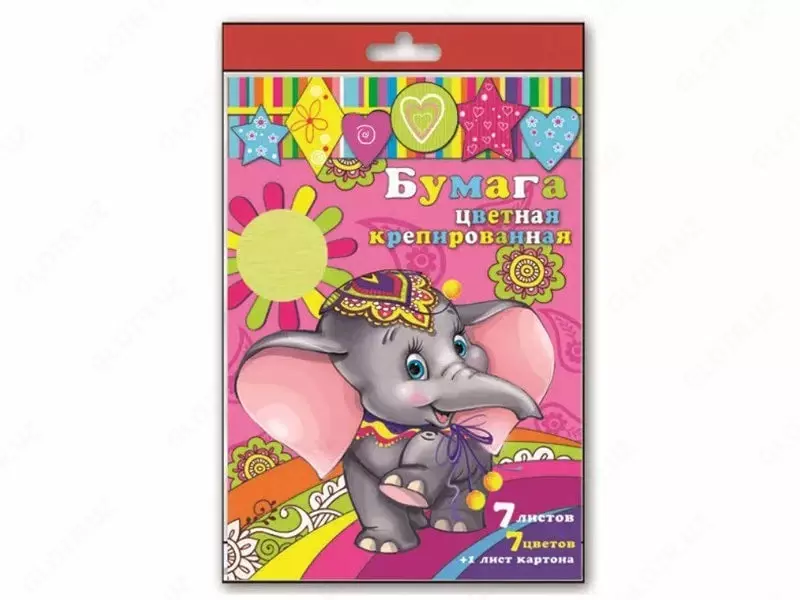 Feniks+ krep qogozi toplami  210 x 297 mm  7 varaq/7 rang. + 1 l. karton (31377-modda)