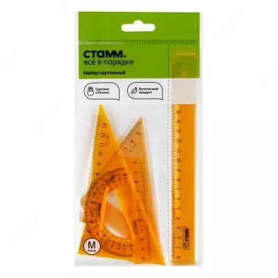 Комплект пластиковых линеек Стамм "размер М" 4 шт. Ассортимент