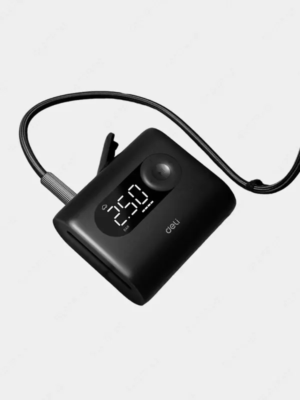 Воздушный насос (компрессор) "Deli Tools", 120W, 0 ~ 2.5 Bar (Арт. - DL880120) Черный