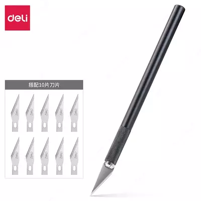 Pichoq - o'ymakor "Deli", metall, 148 mm., paket. qatlam. quti, 10 dona. pichoq (m. - 2102-bk.) Qora