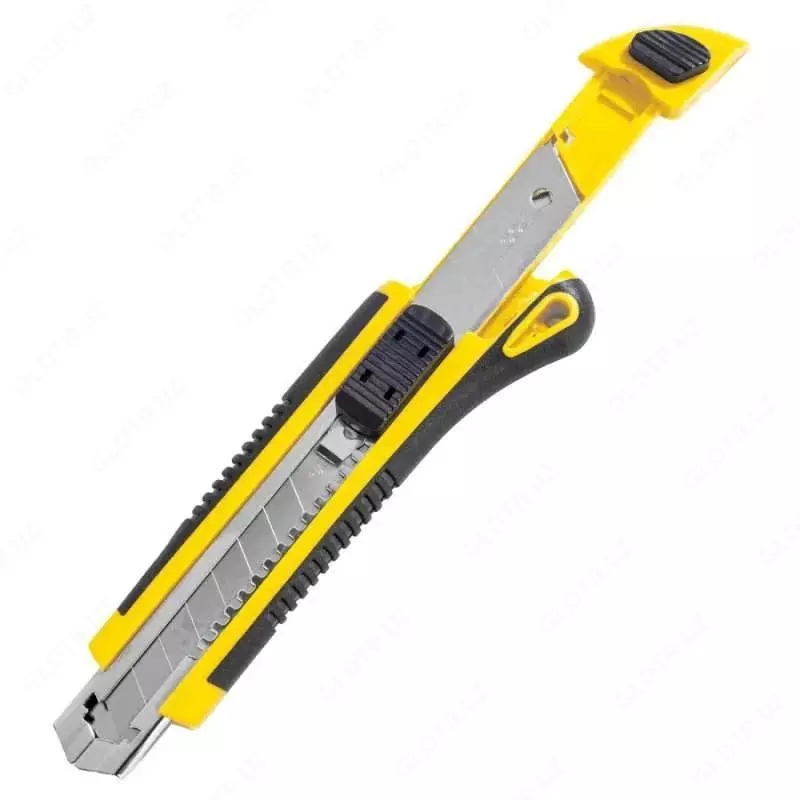 Нож канцелярский "Deli" утилитный, пластиковый, желтый-черный.