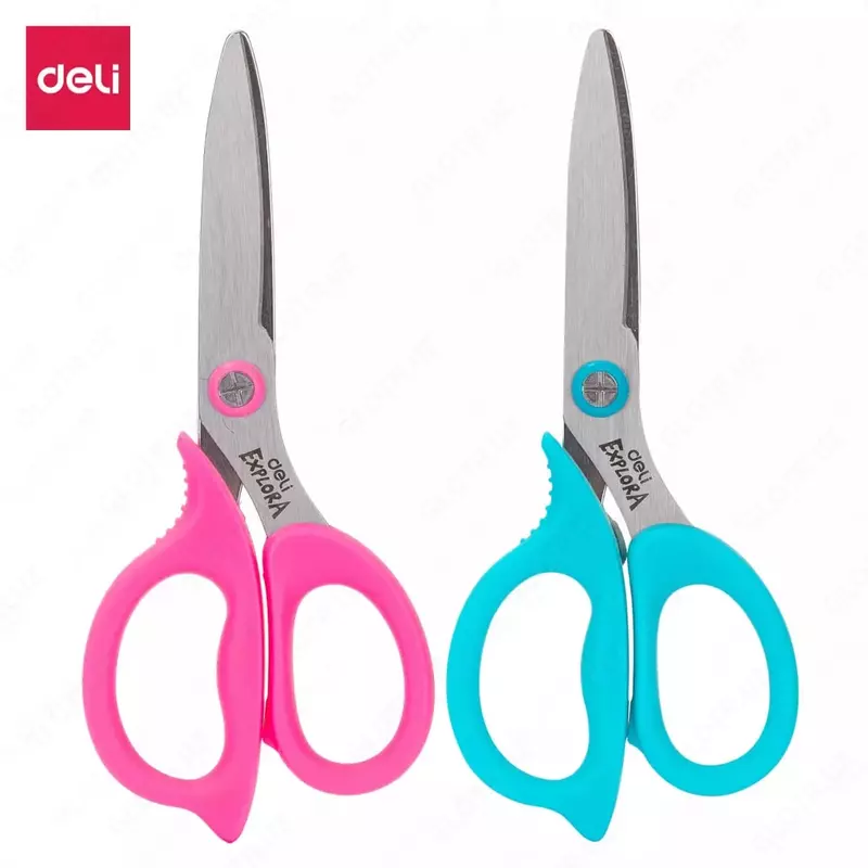 Канцелярские школьные ножницы "Deli" Explora, 135 мм, упаковка блистер, ассортимент