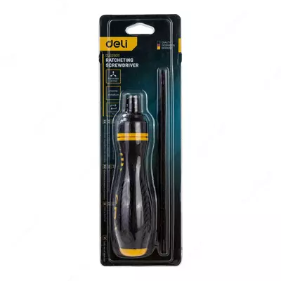 Ikki tomonlama tornavida (to'g'ri/ko'ndalang) "Deli Tools", 6/PH2x180 mm (Art.-EDL626011)