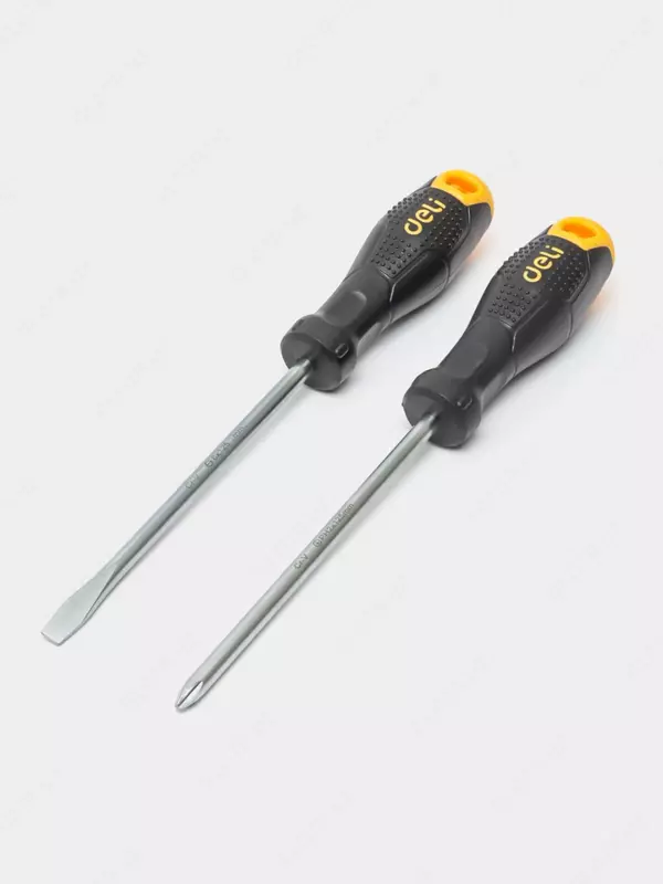 Набор отверток (плоский шлиц, крестовая) "Deli Tools", SL6/РН2x125 мм, 2 шт. (Арт.- EDL620002)