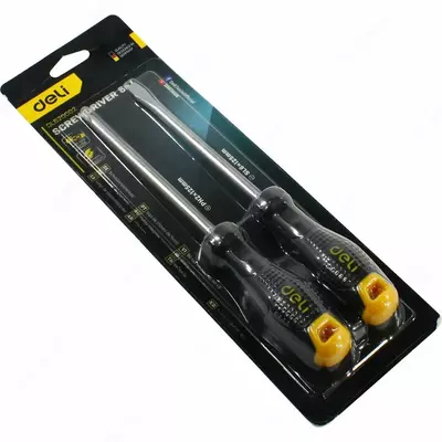 Набор отверток (плоский шлиц, крестовая) "Deli Tools", SL6/РН2x125 мм, 2 шт. (Арт.- EDL620002)