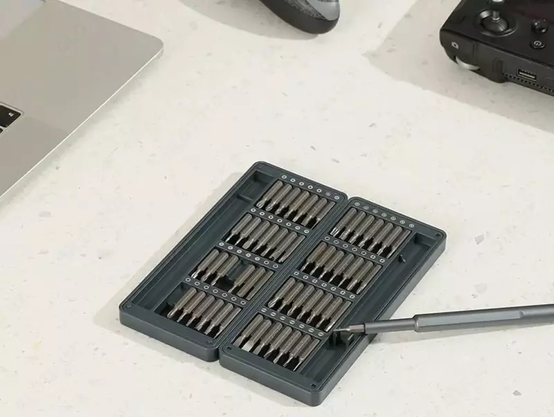 Nozik tornavidalar to'plami "Deli Tools", SL/PH/PZ/H/T/U, 57 dona, plastmassa. quti (modda - DL241057)