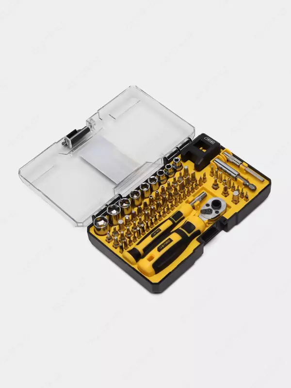 Nozik tornavidalar to'plami "Deli Tools", SL/PH/H/T/Y, 75 dona, plastmassa. quti (modda - DL3575)