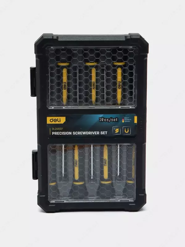 Набор прецизионных отверток "Deli Tools", SL/PH, 7 шт., пласт. бокс (Art.- EDL241007)