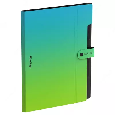 Papka - "Berlingo" Radiance karta indeksi, 5 bo'lim, A4, 325 x 245 x 10 mm, 600 mikron (Art. - XF4_05003) Moviy/yashil