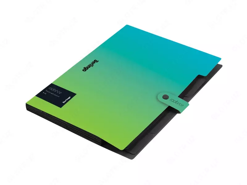 Papka - "Berlingo" Radiance karta indeksi, 5 bo'lim, A4, 325 x 245 x 10 mm, 600 mikron (Art. - XF4_05003) Moviy/yashil