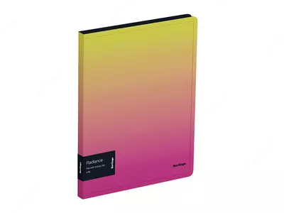 Папка для документов "Berlingo" Radiance, боковой зажим, А4, 600 мкм, 17 мм, внутр. карман (Арт.- FSc_A4001) Желтая/розовая