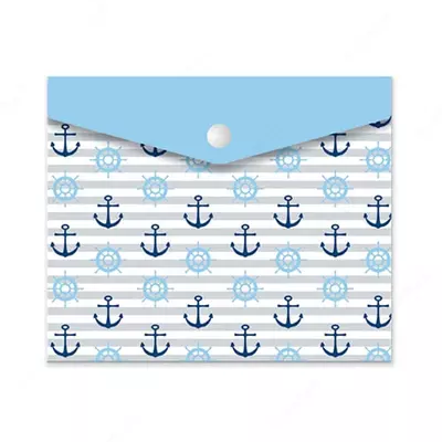 Папка-конверт на кнопке Феникс+ "Якорь" А6, 17 x 14 см (Арт.- 46549) Цв. ассорти