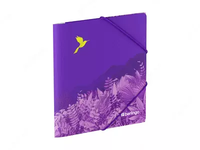 Пластиковая папка для тетрадей "Berlingo" Flower Art, А5+, 600 мкм, застежка-резинка (Арт.- FB5_A5S20) Цв. ассорти