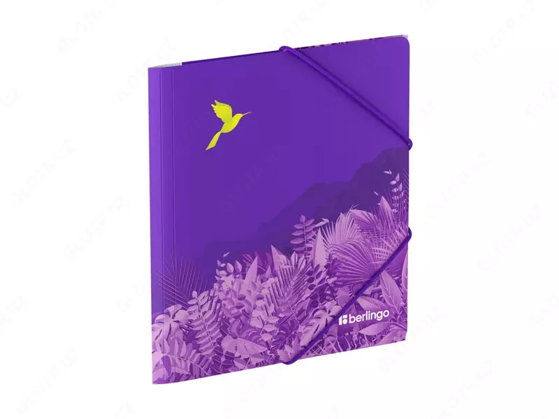 Пластиковая папка для тетрадей "Berlingo" Flower Art, А5+, 600 мкм, застежка-резинка (Арт.- FB5_A5S20) Цв. ассорти