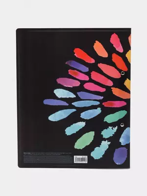 "Berlingo" Aqua hujjat papkasi, 2 D‑halqa, ichki cho‘ntak, ranglar aralashmasi