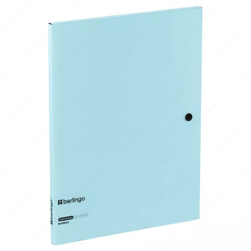 Пластиковая папка для документов "Berlingo" Instinct, А4, 600 мкм, застежка-кнопка (Арт. - FBt_A4510) Аквамарин