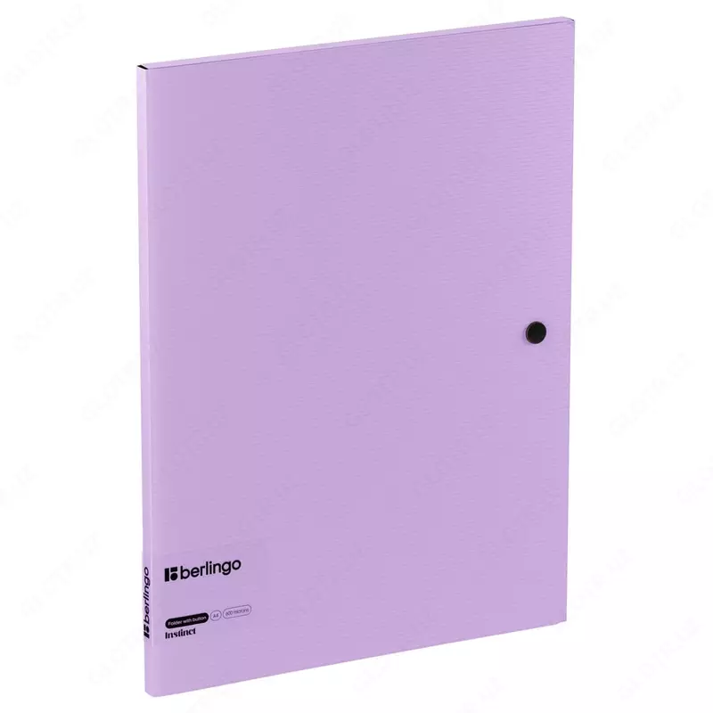 Пластиковая папка для документов "Berlingo" Instinct, застежка-кнопка Лаванда.