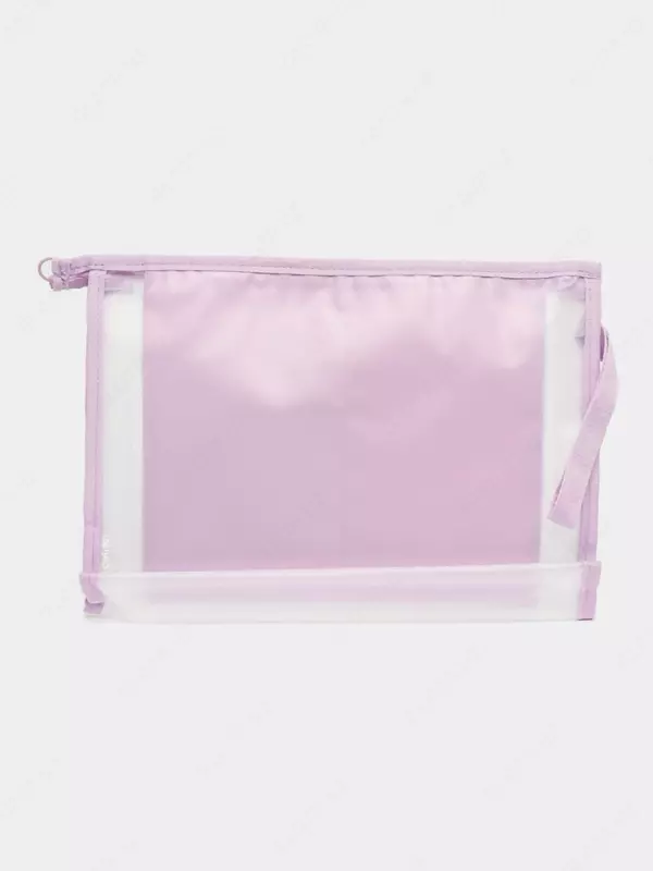 Hujjatlar uchun plastik papka "Deli" 2 bo'lim, fermuar (Art. - 109-PP-rd) Lilac/shaffof.