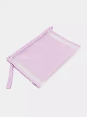 Пластиковая папка для документов "Deli" 2 отд., молния ZIP (Арт.- 109-PP-rd) Сиреневая/прозр.