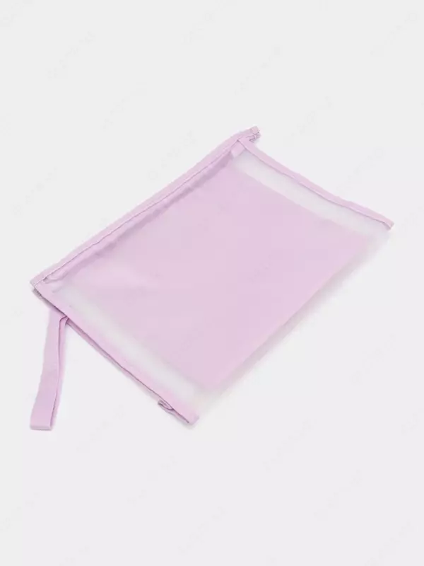 Hujjatlar uchun plastik papka "Deli" 2 bo'lim, fermuar (Art. - 109-PP-rd) Lilac/shaffof.