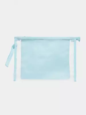 Пластиковая папка для документов "Deli" 2 отд., молния ZIP (Арт.- 109-PP-bl) Голубая/прозр.