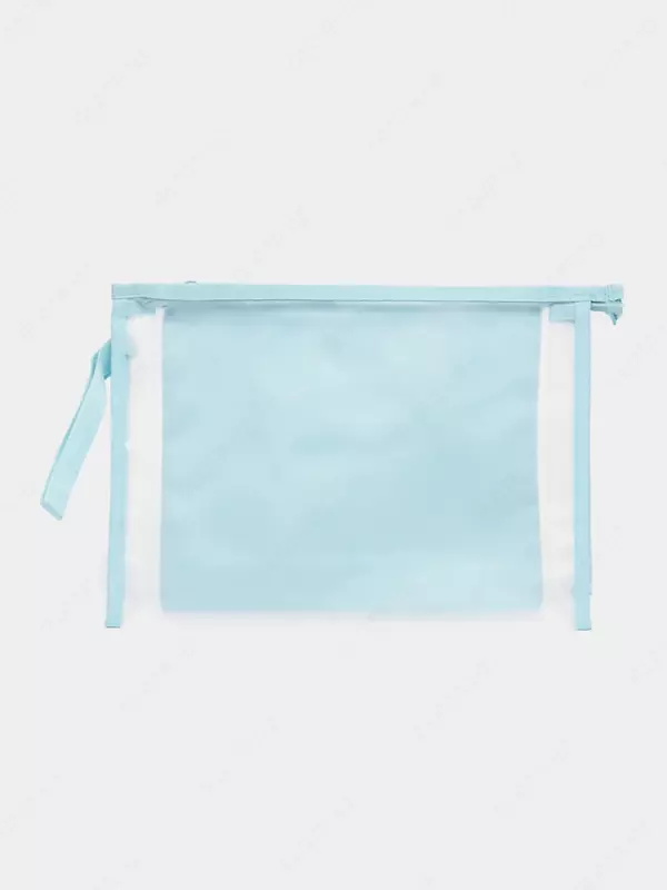 Пластиковая папка для документов "Deli" 2 отд., молния ZIP (Арт.- 109-PP-bl) Голубая/прозр.