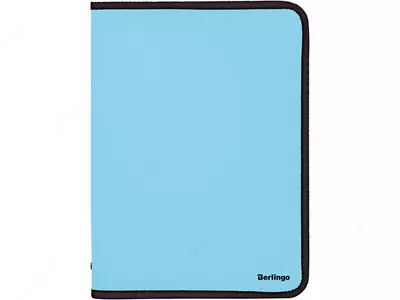 Пластиковая папка для документов "Berlingo" Instinct, застежка-молния Аквамарин.
