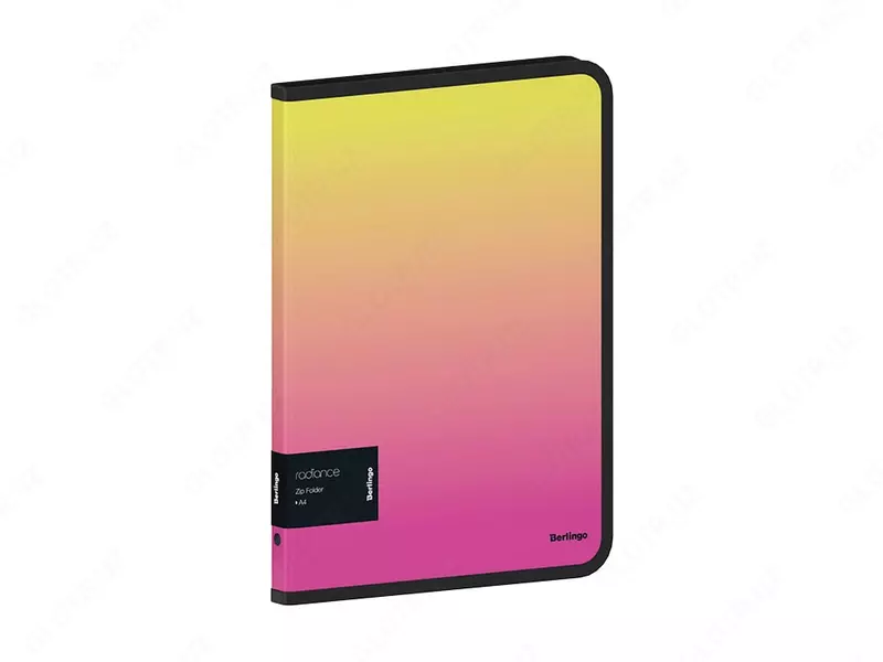 Пластиковая папка для документов "Berlingo" Radiance, застежка-молния желтая-розовая.