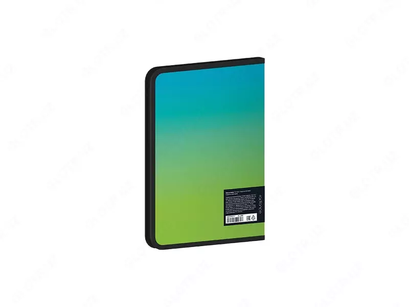 Пластиковая папка для документов "Berlingo" Radiance, застежка-молния голубая-зеленая