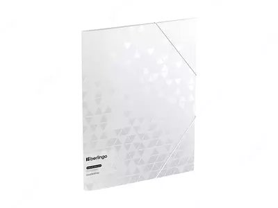 Пластиковая папка для документов "Berlingo" DoubleWhite, А4, 600 мкм, застежка-резинка (Арт.- FB4_A4397) Белая