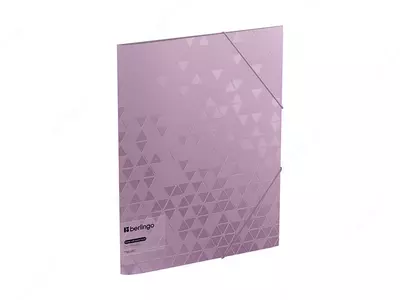Hujjatlar uchun plastik papka "Berlingo" Metallic, A4, 600 mikron, elastik tasmali mahkamlagich (Art. - FB4_A4395) Lilac