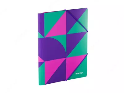 Пластиковая папка для документов "Berlingo" Neonometry, А4, 600 мкм, застежка-резинка (Арт.- FB4_A4S23) Цв. ассорти