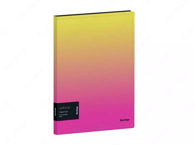 Hujjat papkasi "Berlingo" Radiance, 10 qo'shimchalar, A4, 17 mm, 600 mikron, ichki. karm. (Art.- DB4_10001) Sariq/pushti