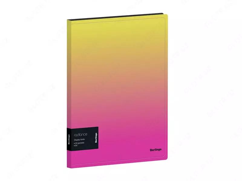 Папка для документов "Berlingo" Radiance, 30 вклад., А4, 17 мм, 600 мкм, внутр. карм. (Арт.- DB4_30001) Желтая/розовая