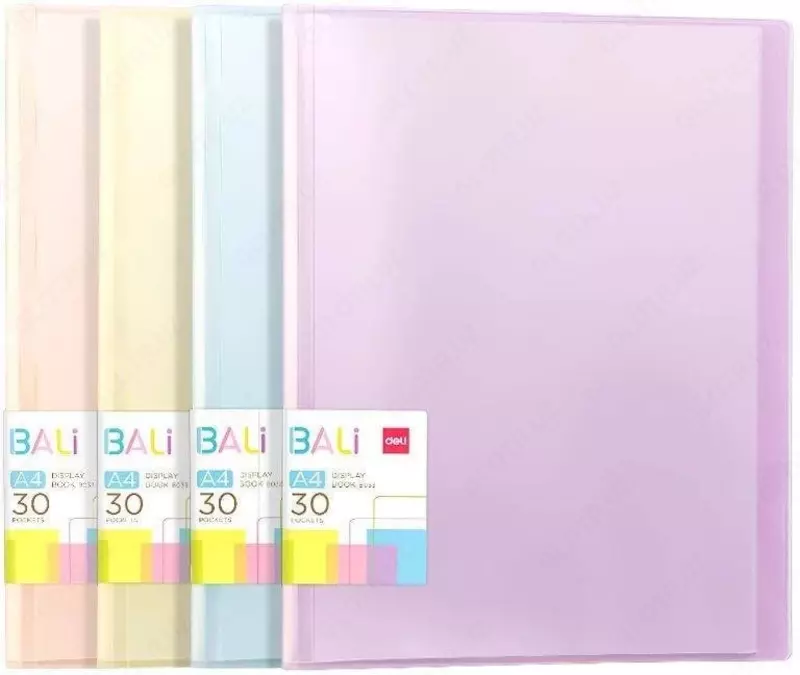 Пластиковая папка для документов "Deli" Bali, 30 вклад., А4, 17 мм, 500 мкм (Арт. - 033-EB) Ассортимент