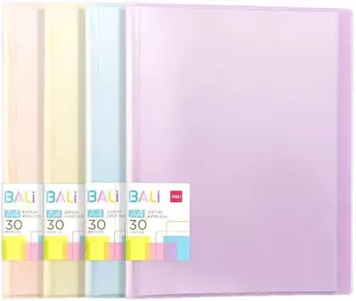 Пластиковая папка для документов "Deli" Bali, 30 вклад., А4, 17 мм, 500 мкм (Арт. - 033-EB) Ассортимент