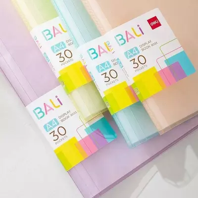 Пластиковая папка для документов "Deli" Bali, 30 вклад., А4, 17 мм, 500 мкм (Арт. - 033-EB) Ассортимент