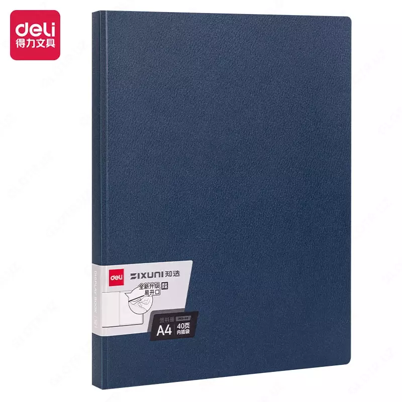 Пластиковая папка для документов "Deli" Ixuni, 40 вклад., А4, 500 мкм, 21 мм (Арт. - 63-40-P-bl) Синяя