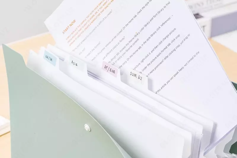 Папка-органайзер "Deli" 7 отделений, застежка - кнопка, табуляторы (Арт.- 606-EF) Ассортимент