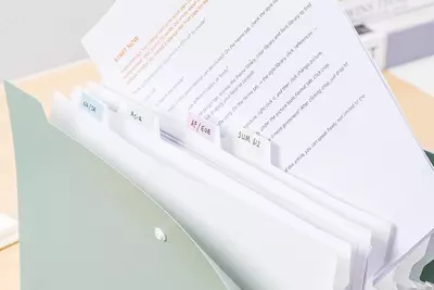 Папка-органайзер "Deli" 7 отделений, застежка - кнопка, табуляторы (Арт.- 606-EF) Ассортимент