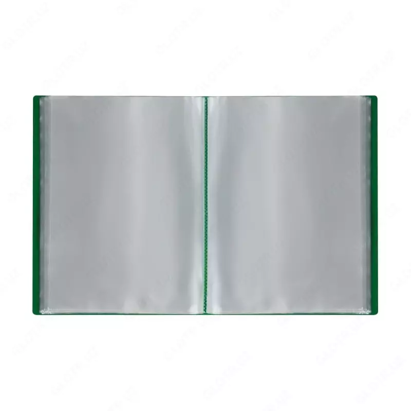 Пластиковая папка для документов "Стамм" 100 вклад., А4, 30 мм, 600 мкм (Арт. - ММ-32214) Зеленая