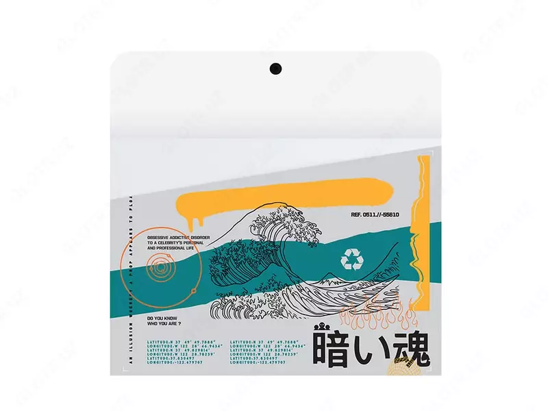 Plastik papka-konvert (1 tugma) "Berlingo" Glifi, A4, 1 bo'lim, 330 mikron (Art. - EFb_A4S11) Rang. turli xil